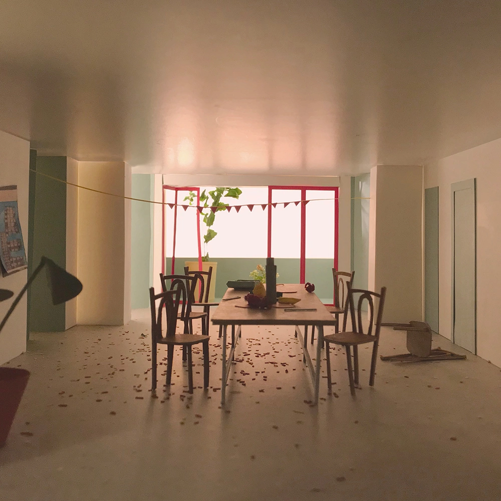 Gemeinschaftsraum Gemeinschaft Modellfoto Architketurmodell Modellbau Nutzungsmischung Neubau Wohnungsbau Genossenschaft Kooperative Großstadt Zusammenleben