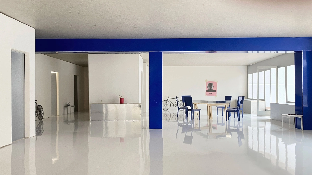 Wohnungsbau Wohnraum Wohnungskrise Forschungsprojekt Projektentwicklung Gewerbegebiet Industriegebiet Berlin Transformation Weiterbauen Umbauen Modellfoto Architekturmodell Innenraummodell Urbane Architektur