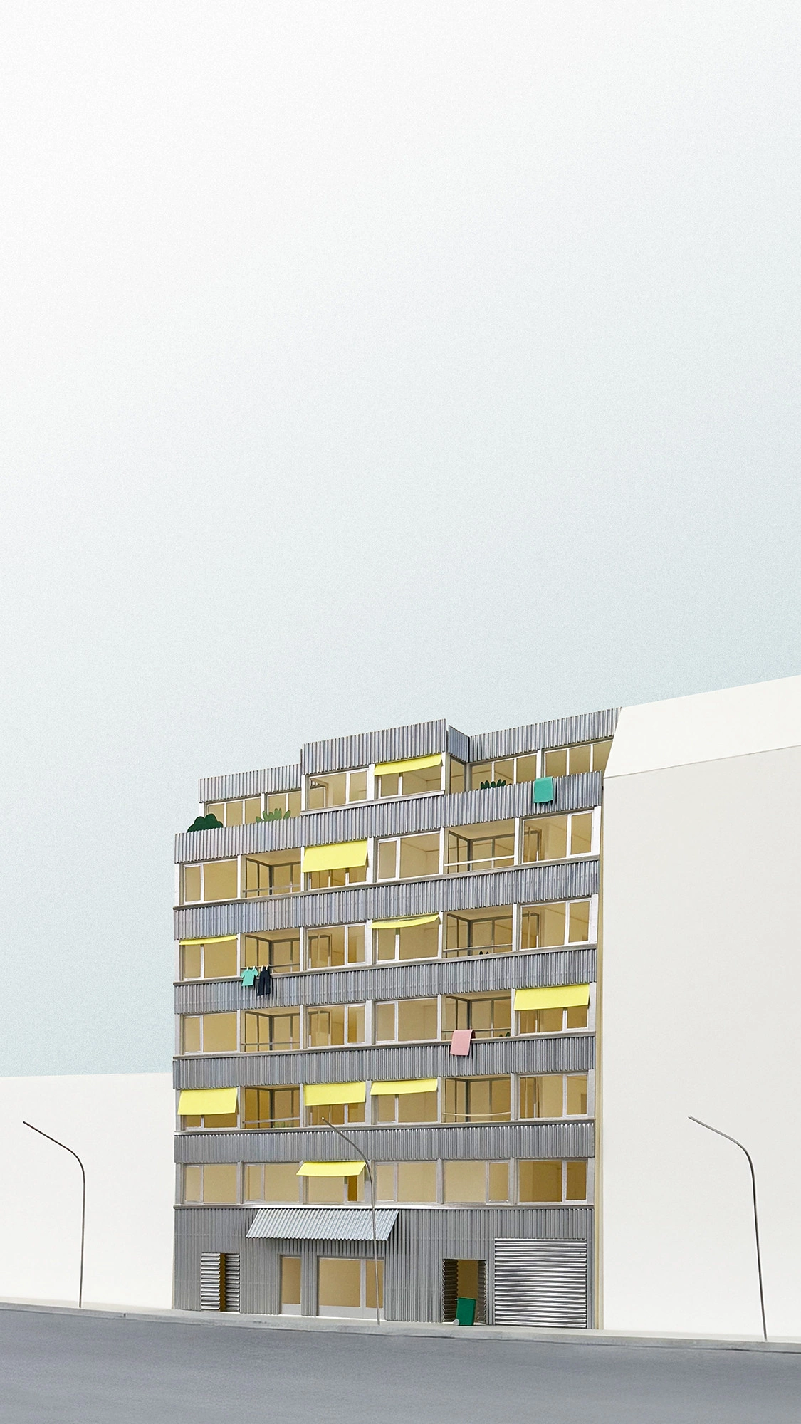 Modellfoto Architekturmodell Urbane Architektur Berlin Neukölln Nutzungsmischung Fassade Neubau